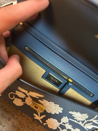 Bolso Ralph Lauren floral azul y blanco