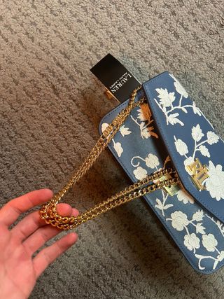 Bolso Ralph Lauren floral azul y blanco