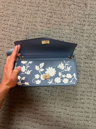 Bolso Ralph Lauren floral azul y blanco