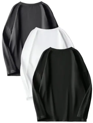 Pack 3 Camisetas Manga Larga Talla L 100% Algodón 
