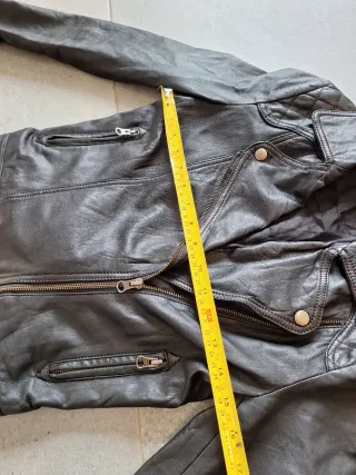 Cazadora Biker Piel Mujer Negra