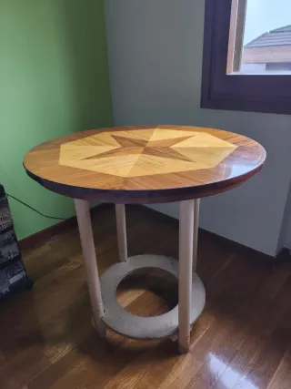 Mesa camilla redonda madera y metal