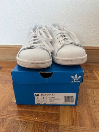 Zapatillas Adidas Stan Smith J Blancas y Rosas