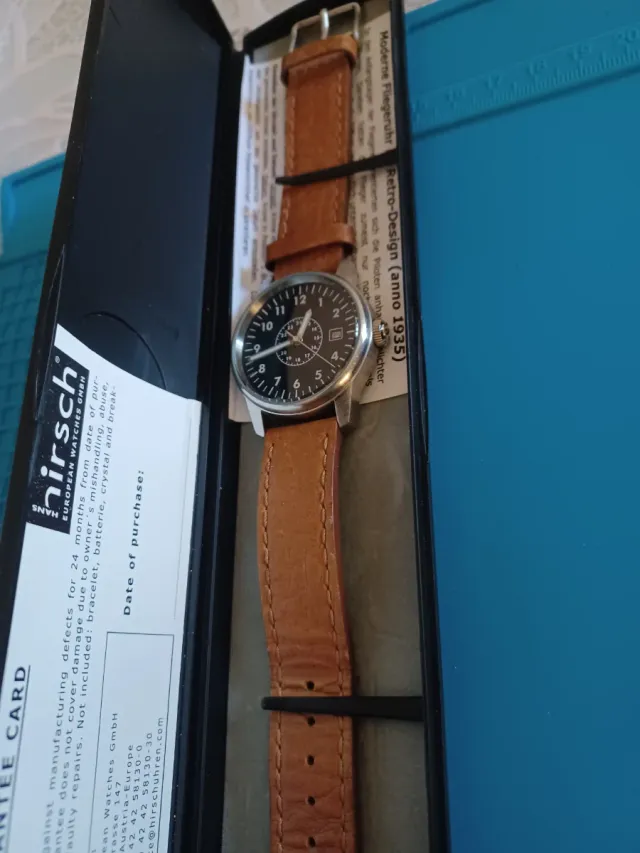 Orologio Hirsch Uomo Pelle Marrone Nero