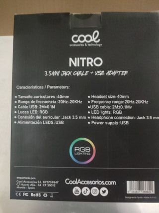 Auriculares Gaming Cool Nitro RGB
