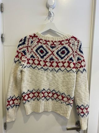Jersey Navideño Fair Isle Blanco talla XS