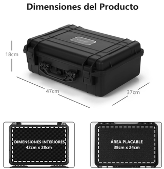 Maletín Costway Duro Impermeable 47x37x18cm