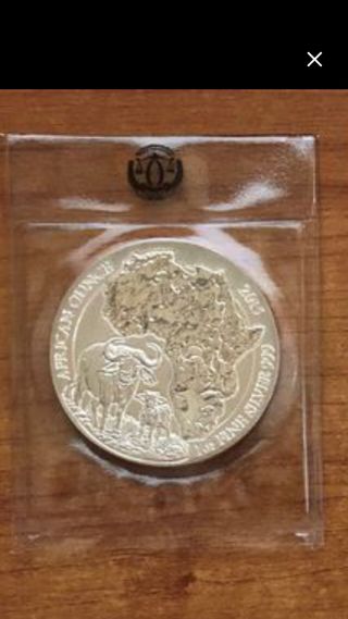 Moneda de 1 oz de plata Ruanda 2015-bufalo