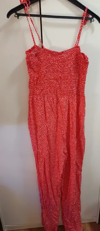 Mono largo tirantes FBSISTER rojo estampado