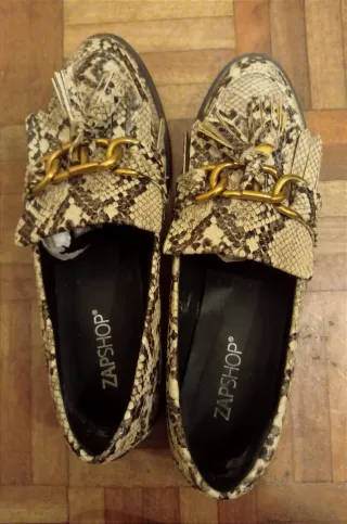 Mocasines ZAPSHOP Talla 37 Serpiente Dorado
