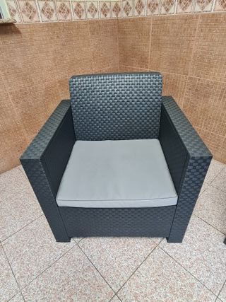 Conjunto Muebles Jardín Ratán Negro