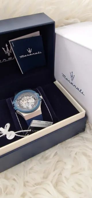 Reloj Maserati Automático Hombre 42mm Azul/Platead