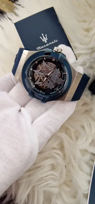 Reloj Maserati Automático Hombre 42mm Azul/Platead
