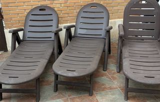3 TUMBONAS MARRONES + 3 COLCHONETAS  TODO 60€