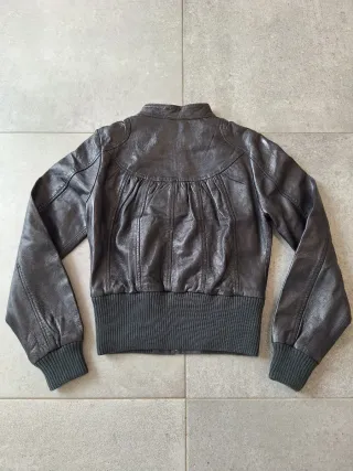 Chaqueta cuero motera vintage cazadora biker mujer