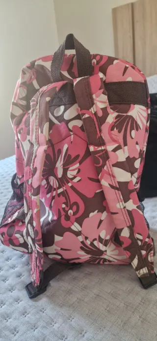 Mochila Benzi estampada rosa y marrón