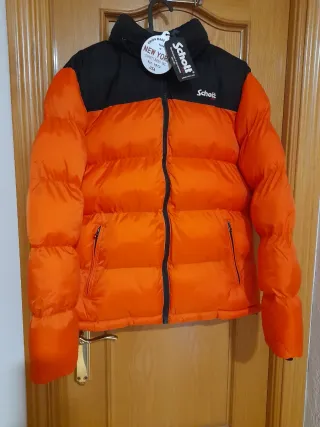 Chaqueta Schott Naranja y Negra Talla M