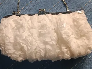 Bolso de fiesta/novia blanco y plateado