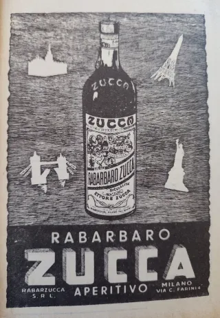 Reclame vintage Rabarbaro Zucca 1950