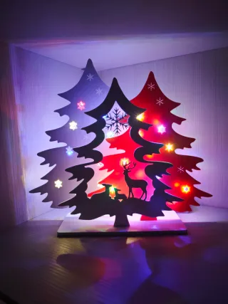 Decorazione Natalizia Alberi con Renne e Luci