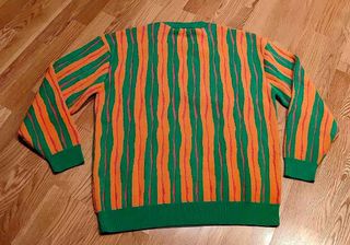 Jersey Zara Oversize XL Rayas Naranja Verde
