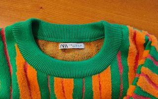 Jersey Zara Oversize XL Rayas Naranja Verde