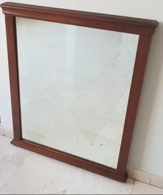 Espejo madera teca maciza antiguo 12kg