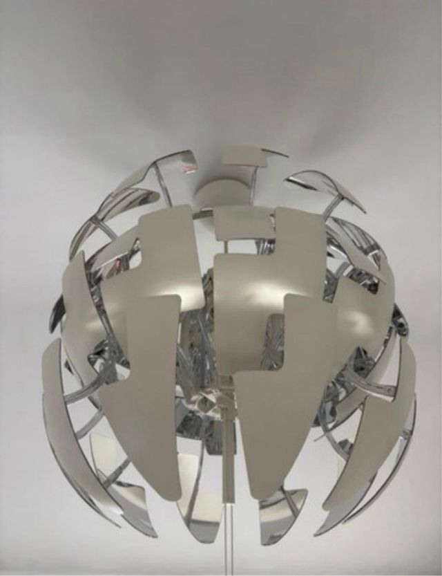 Lámpara Techo Redonda Ikea Blanca y Plata