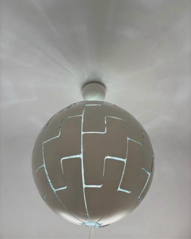 Lámpara Techo Redonda Ikea Blanca y Plata