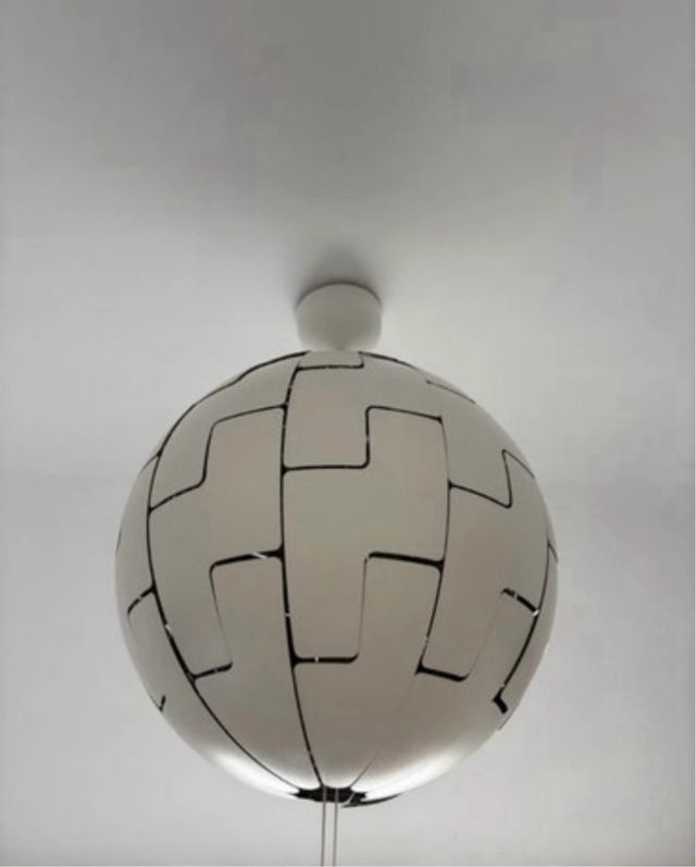 Lámpara Techo Redonda Ikea Blanca y Plata