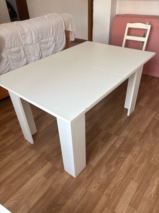 Mesa comedor extensible blanca