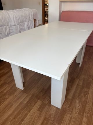 Mesa comedor extensible blanca