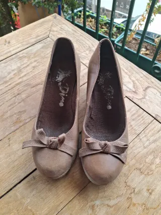 Zapatos cuña mujer beige/marrón