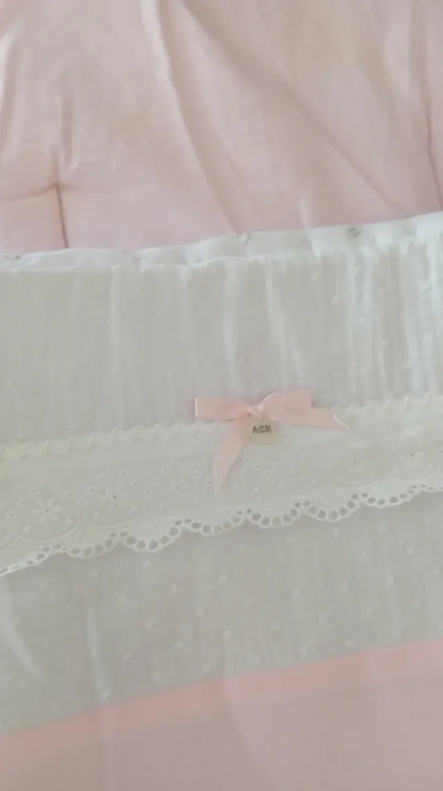 Funda capazo rosa y blanco