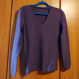 Maglione donna viola in lana