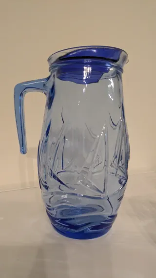Caraffa e Bicchieri Blu Vetro