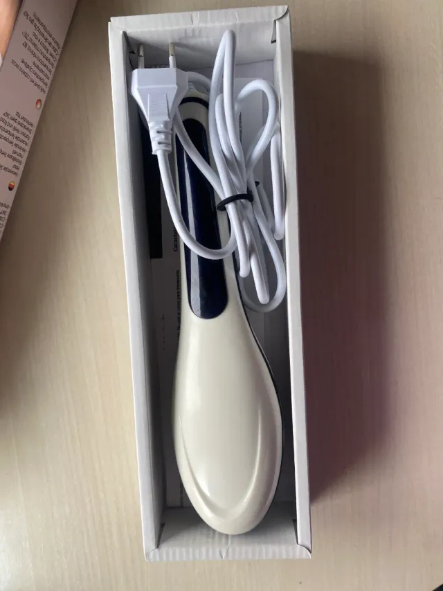 Cepillo Alisador Eléctrico Rosa y Blanco