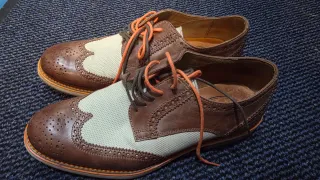 Scarpe uomo brogue beige e marroni
