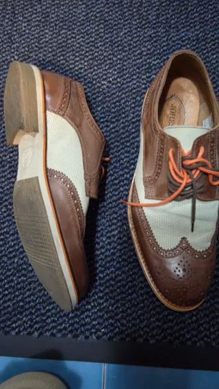 Scarpe uomo brogue beige e marroni