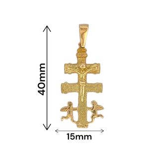 Colgante Cruz Caravaca Oro Amarillo 18kt 40mm