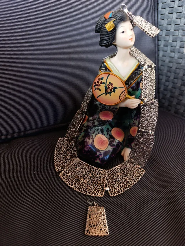 Conjunto collar y pendientes metal plateado