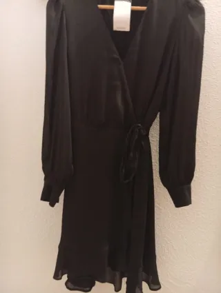 Vestido Mango Negro Manga Larga