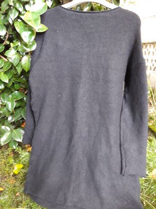 Jersey/vestido punto negro bolsillos talla única