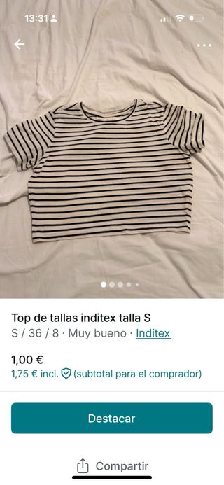 Top Lefties rayas talla S