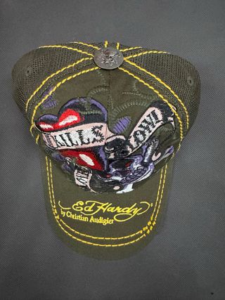 Gorra kaki Ed Hardy, by Christian Audigier 
