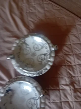 Set 2 Vassoi Decorati Argento