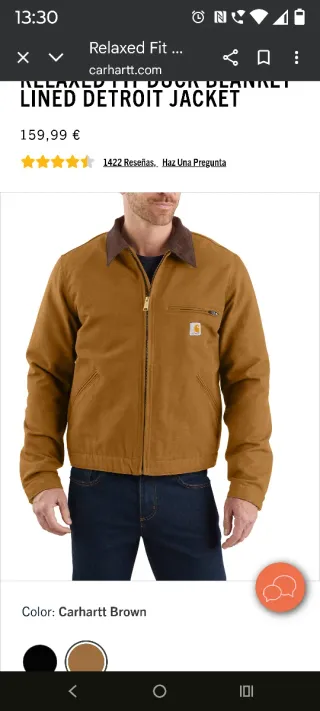 Chaqueta Carhartt Detroit Talla M Marrón camel tip