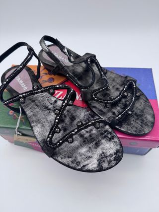 Sandalias Lazamani Talla 41 Negro/Plata