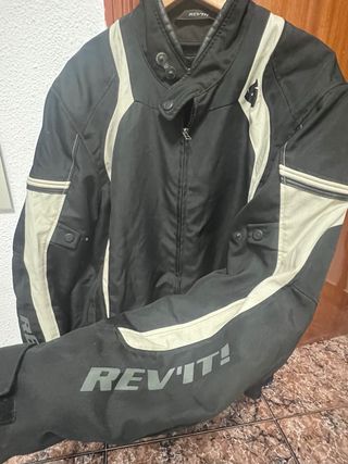 Chaqueta Moto Revit Negra y Beige