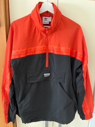 Sudadera Adidas Anorak Talla XS Naranja Negra 